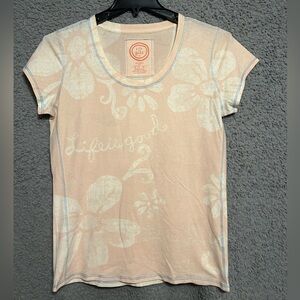 Life Is Good Women's Tan Floral Tee